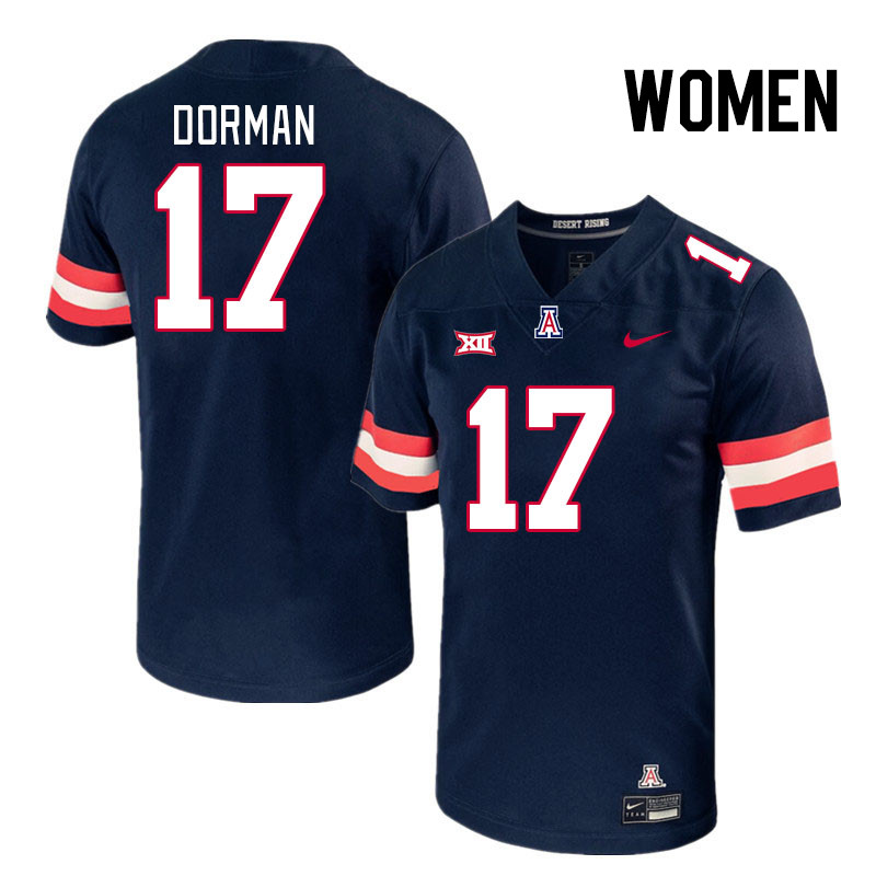 Women #17 Brayden Dorman Arizona Wildcats Big 12 Conference College Football Jerseys Stitched-Navy